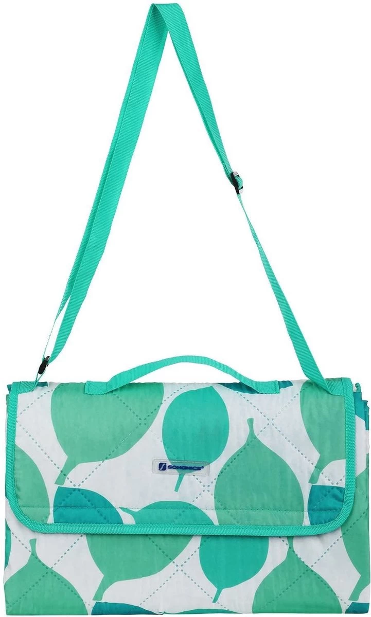 SONGMICS Couverture De Pique-nique D'extérieur Lavable, Se Replie Dans Un Sac Avec Bandoulière, Couverture De Camping Légère, Idéale Pour Les Voyages, Isolation Thermique, 195 X 150 Cm GCM80JW 11 SONGMICS Couverture De Pique-nique D'extérieur Lavable, Se Replie Dans Un Sac Avec Bandoulière, Couverture De Camping Légère, Idéale Pour Les Voyages, Isolation Thermique, 195 X 150 Cm GCM80JW – Image 9