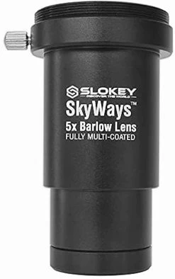 Lens Achromatique Barlow 5X Pro Slokey SkyWays, Haute Qualité Optique, Traitée Avec FMC Et Revêtement Antireflet Pour Une Image Claire Et Lumineuse - Superlicht, Compacte Et Robuste