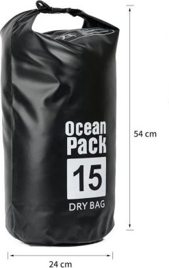 Decopatent® Waterproof Bag - Dry Bag - 15L - Ocean Pack - Dry Sack - Survie Plein Air Backpack - Sacs Secs - Sac De Bateau - Sac De Voile - Zwart -Magasin D'Équipement De Plein Air 758x1200