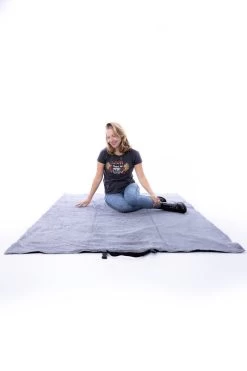 Plaid/couverture De Pique-nique Familial Belieff XL - Imperméable à L'extérieur - Intérieur En Tissu éponge Doux, Absorbant L'eau, Gris Foncé 175x 140