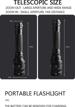 DrPhone ICE V1 - XHP50 - Lampe De Poche LED Puissante - 2000 Lumen - Professionnel - Rechargeable 6 Heures - Imperméable / Imperméable - Résistant à La Chaleur - Zwart -Magasin D'Équipement De Plein Air 845x1200 1