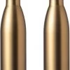 Bouteille D'eau / Gourde En Acier Inoxydable - 2x - Couleur Or Mat Avec Bouchon à Vis 790 Ml - Bouteille De Sport - Bouteille D'eau