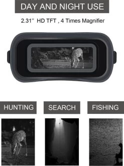 DrPhone NightVision - LED Infrarouge - Jumelles - Prendre Des Photos / Vidéos - ÉCRAN HD -2,3 POUCES - Zoom 4X - Vision Nocturne 250-300 Mètres - BATTERIE INCL - Zwart -Magasin D'Équipement De Plein Air 895x1200 1