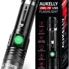 Aukelly Lampe De Poche LED Lampe De Poche Puissante Lampe De Poche Rechargeable Lampe De Poche Puissante 1000 Lumens, 4 Modes, Zoomable, Lampe De Poche LED Rechargeable Par USB, Batterie 18650 Intégrée [Classe énergétique A+++] -Magasin D'Équipement De Plein Air 898x1200