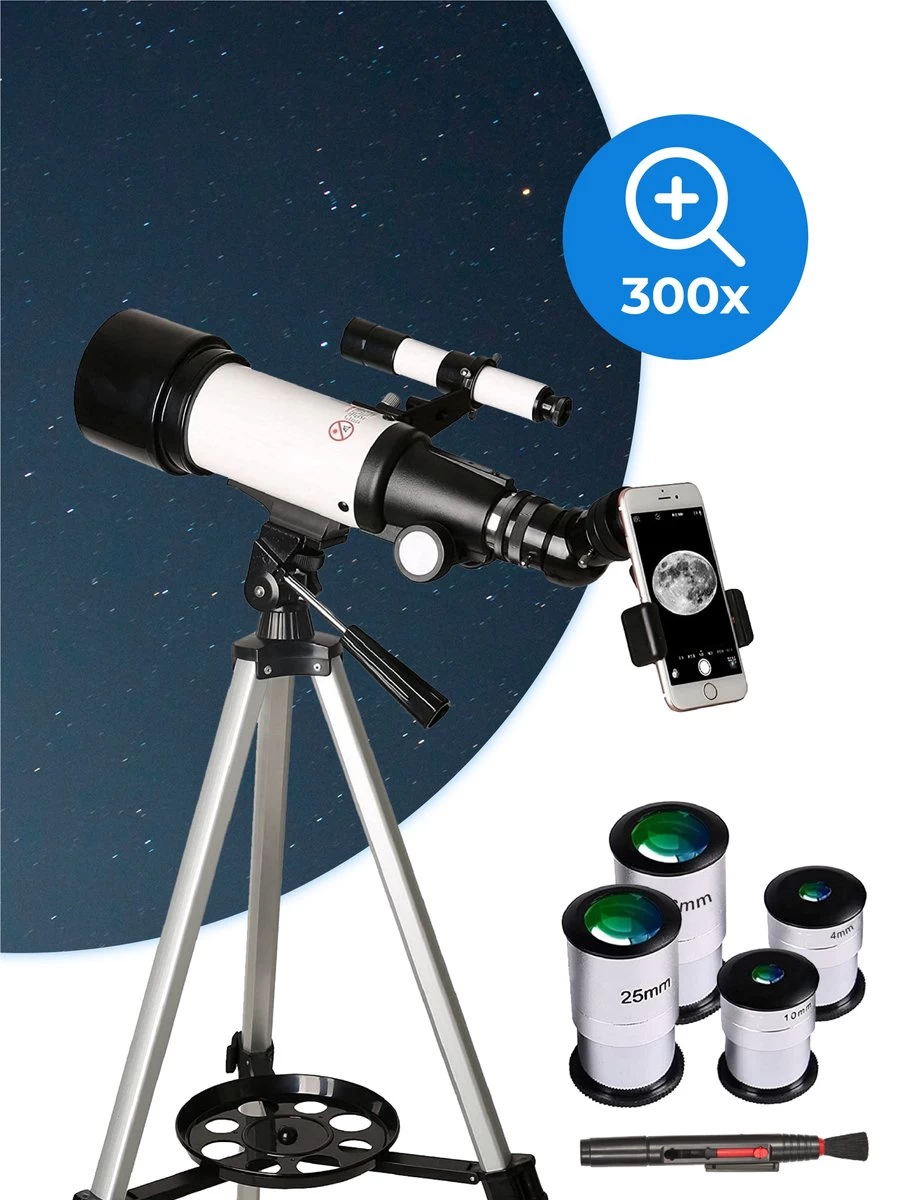 Nuvance - Télescope - Grossissement 300x - Stargazer Adultes / Enfants - Comprend Trépied Et Sac De Transport - Astronomie Et Astronomie - Vision Nocturne