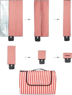 Relaxdays Couverture De Pique-nique - Rayé Rouge-blanc - 200x200 Cm - Couverture Polaire - Couverture De Camping Xxl -Magasin D'Équipement De Plein Air 908x1200 1