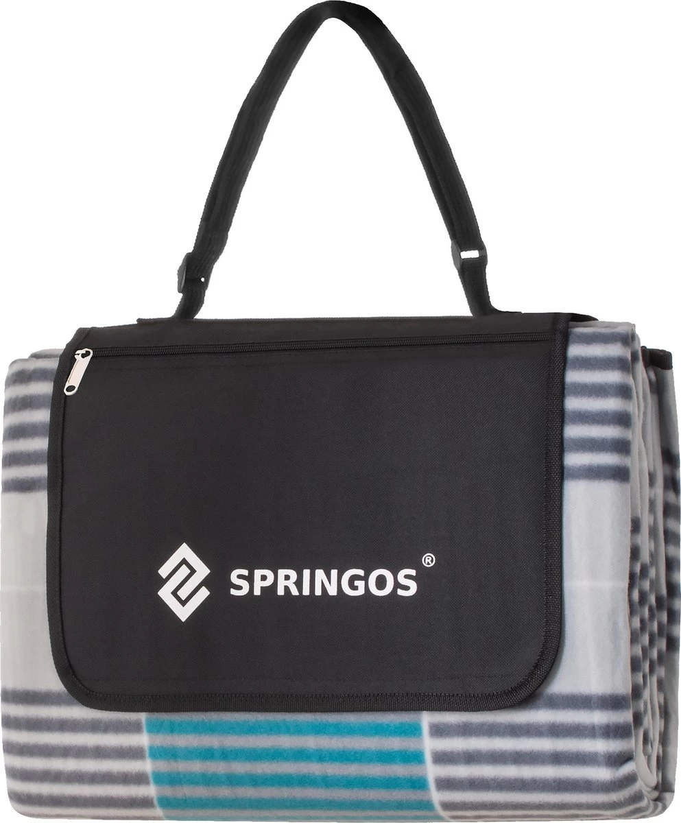 Couverture De Pique-nique Springos | Nappe De Pique-nique | Vêtement Extérieur | Pique-nique | 240x200cm | Bleu / Gris / Blanc 7 Couverture De Pique-nique Springos | Nappe De Pique-nique | Vêtement Extérieur | Pique-nique | 240x200cm | Bleu / Gris / Blanc – Image 5