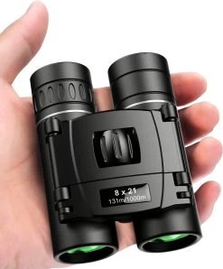 Jumelles Compactes Exortus® FMC Pour Adultes Et Enfants - Télescope D'observation 8x21 - Avec Sac De Transport Et Sangle De Cou - Observation Des Vogel , Voyages, Chasse